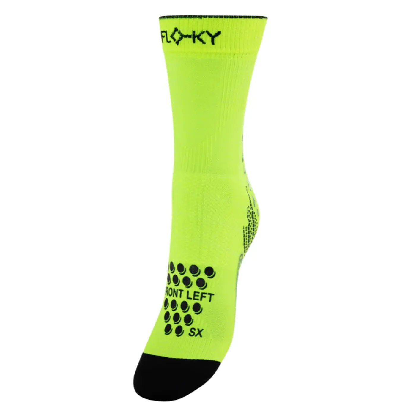 FLOKY-Padel-Socks-S-mash-Fluorescent-Yellow.webp FLOKY Padel Biomechanical Socks S-Mash Yellow Fluorescent - Image 1